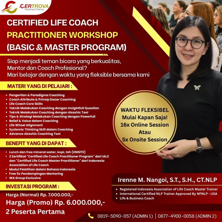 Certified Life Coach Practitioner Workshop “Basic & Master Program”